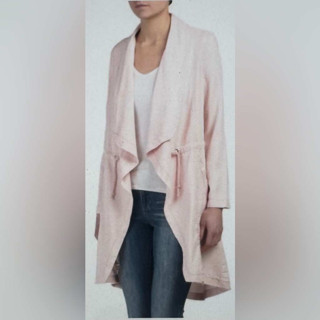 Max Jeans Baby Pink Drawcord Duster Jacket Xs